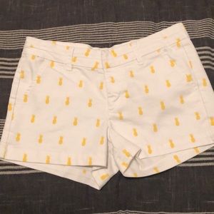 White Denim Pineapple Shorts